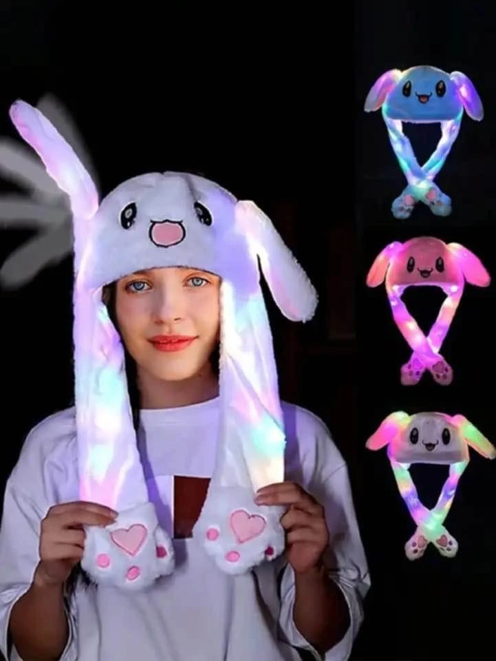 Bunny Hats - Funny Plush Bunny Ears Moving Jumping Rabbit Hats for Christmas Par